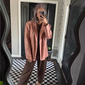 Nasty Gal Pink Faux Leather Blazer